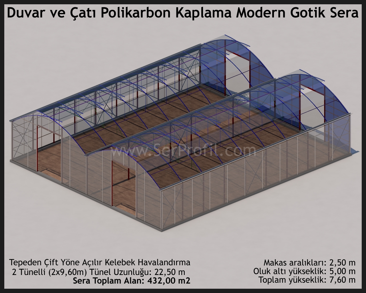 Sera Profilleri - Modern GOTİK FORMDA SERA (GOTİK SERA)