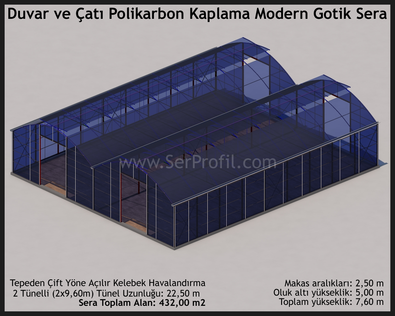 Sera Profilleri - Modern GOTİK FORMDA SERA (GOTİK SERA)